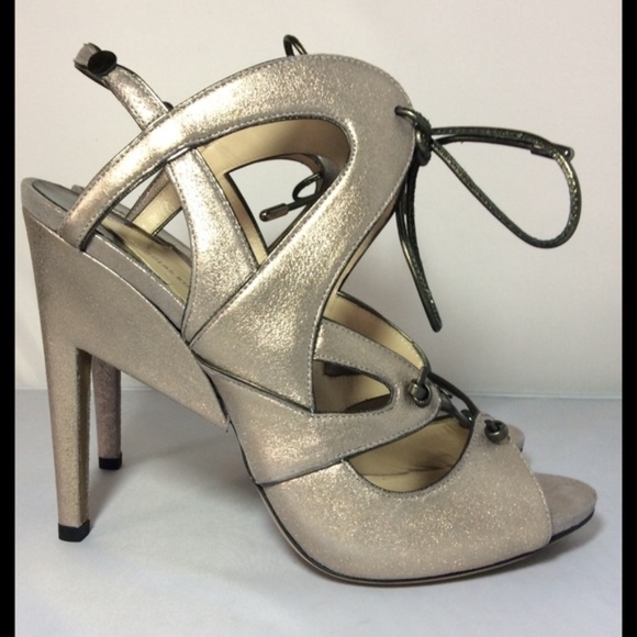 Nicholas Kirkwood Burma Metallic Glitter Cage Heel